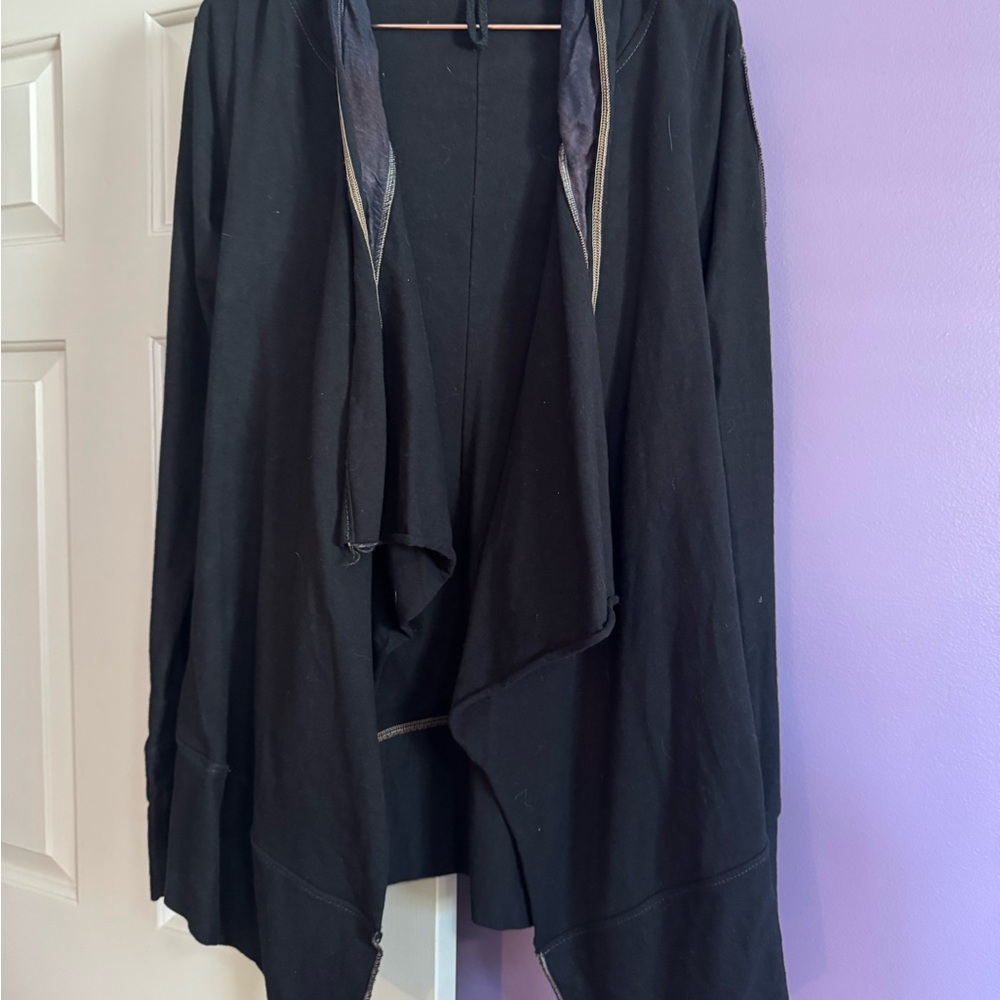 Black Hooded bast Cardigan by CrossFox